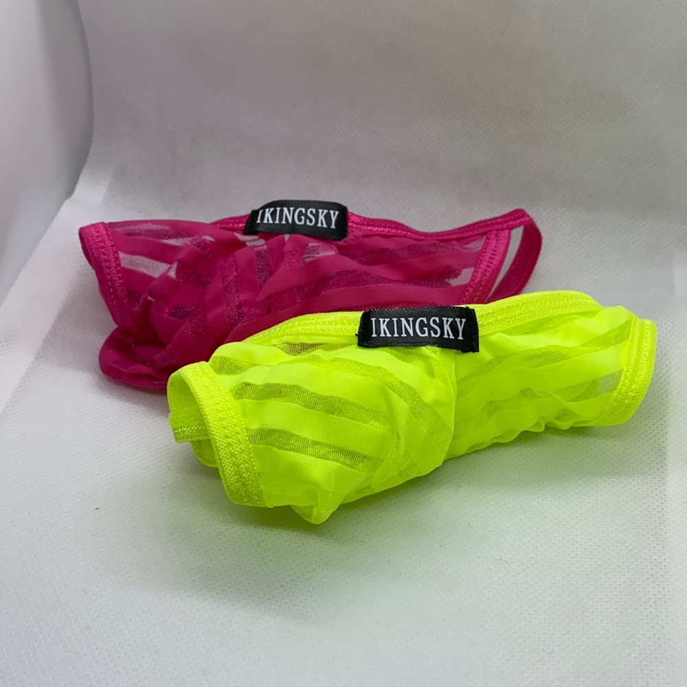 Sheer men’s bulge pouch thong bundle (L)